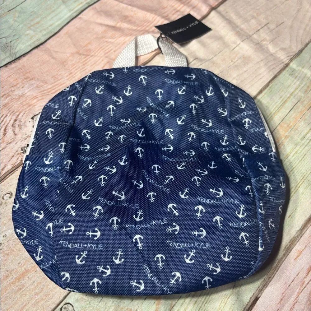Kendall + Kylie Navy Anchor Print Mini Backpack NWT